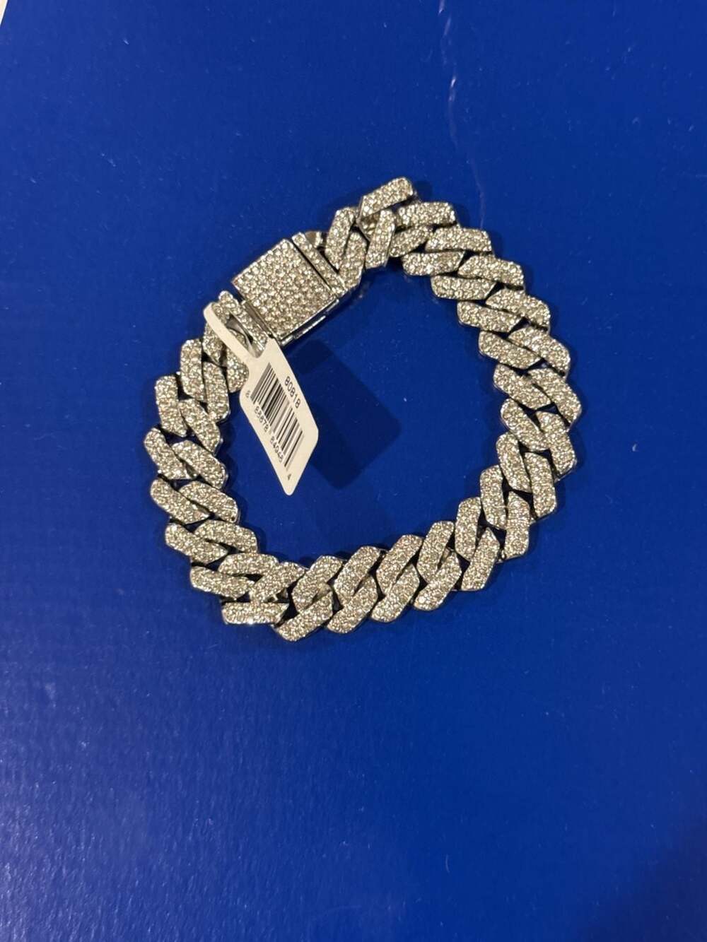 Invicta 80818 Iced Out Pave CZ Curb Link Cuban Bracelet